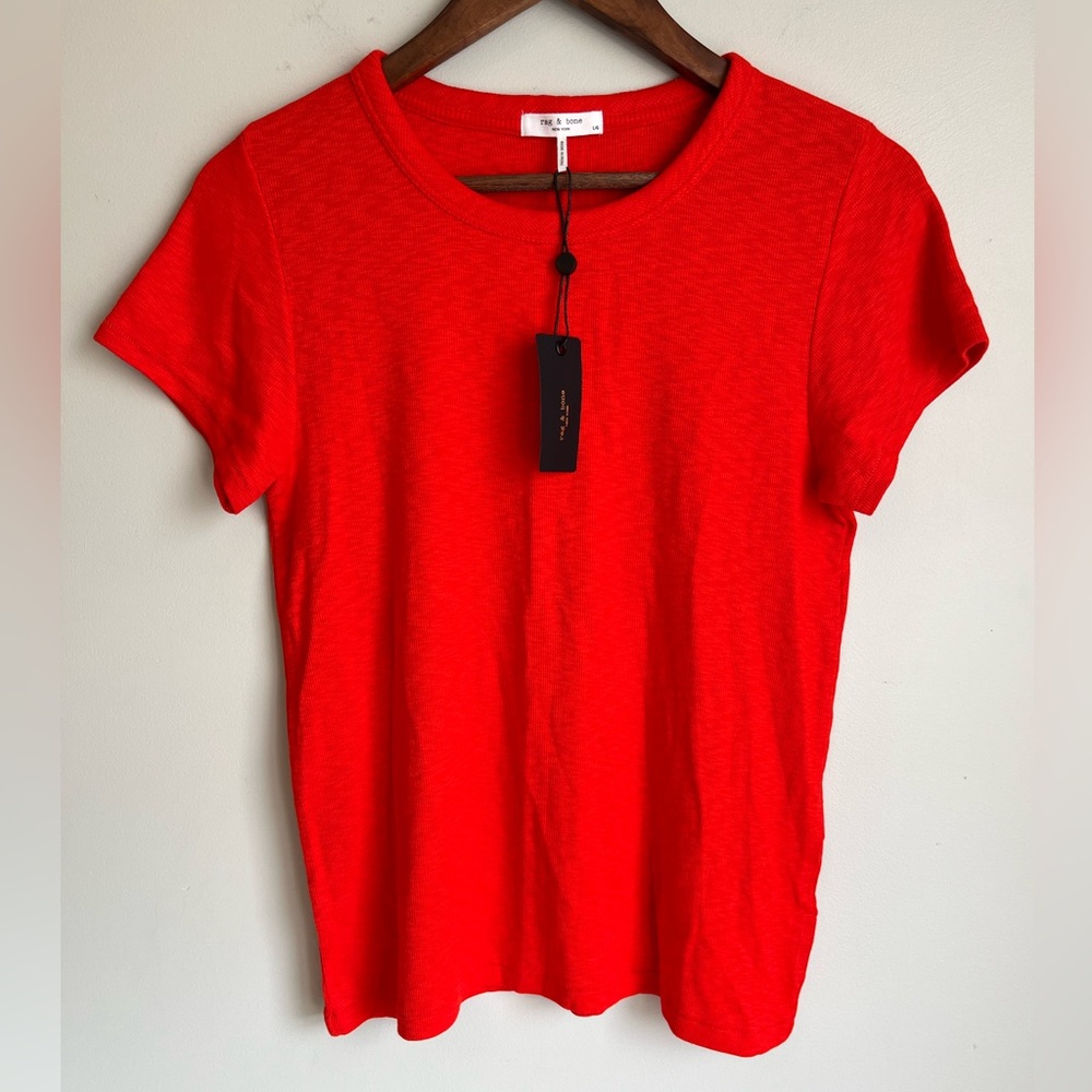 NWT Rag & Bone Battle Red Core Rib Tee